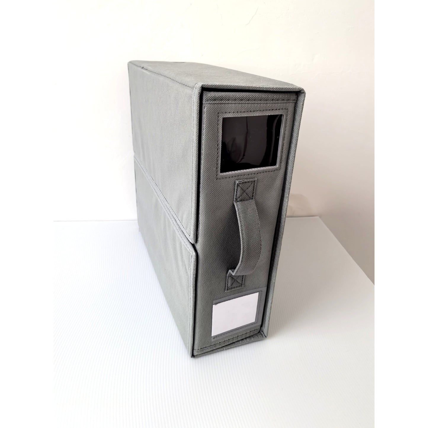 Cutie Depozitare Lenjerii De Pat, Organizator Pliabil Cu Fereastra Vizibila Si Fermoar, Panza Oxford Si PP, 18L, 38x33x12 cm, Gri
