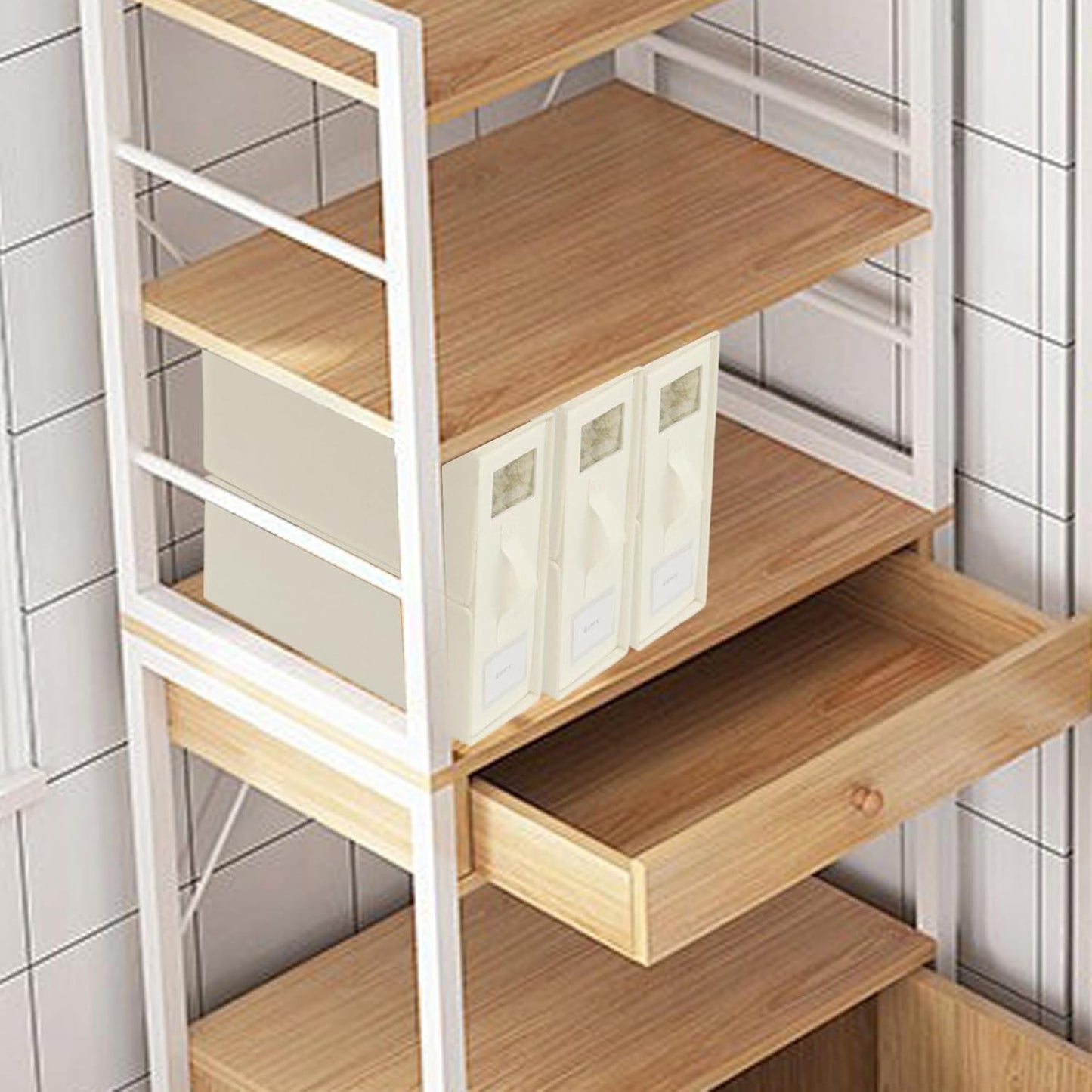 Cutie Depozitare Lenjerii de Pat, Organizator Pliabil cu Fereastra Vizibila, Fermoar si Velcro, Panza Oxford si PP, 18 Litri, 38x33x12 cm, Alb Ivoir