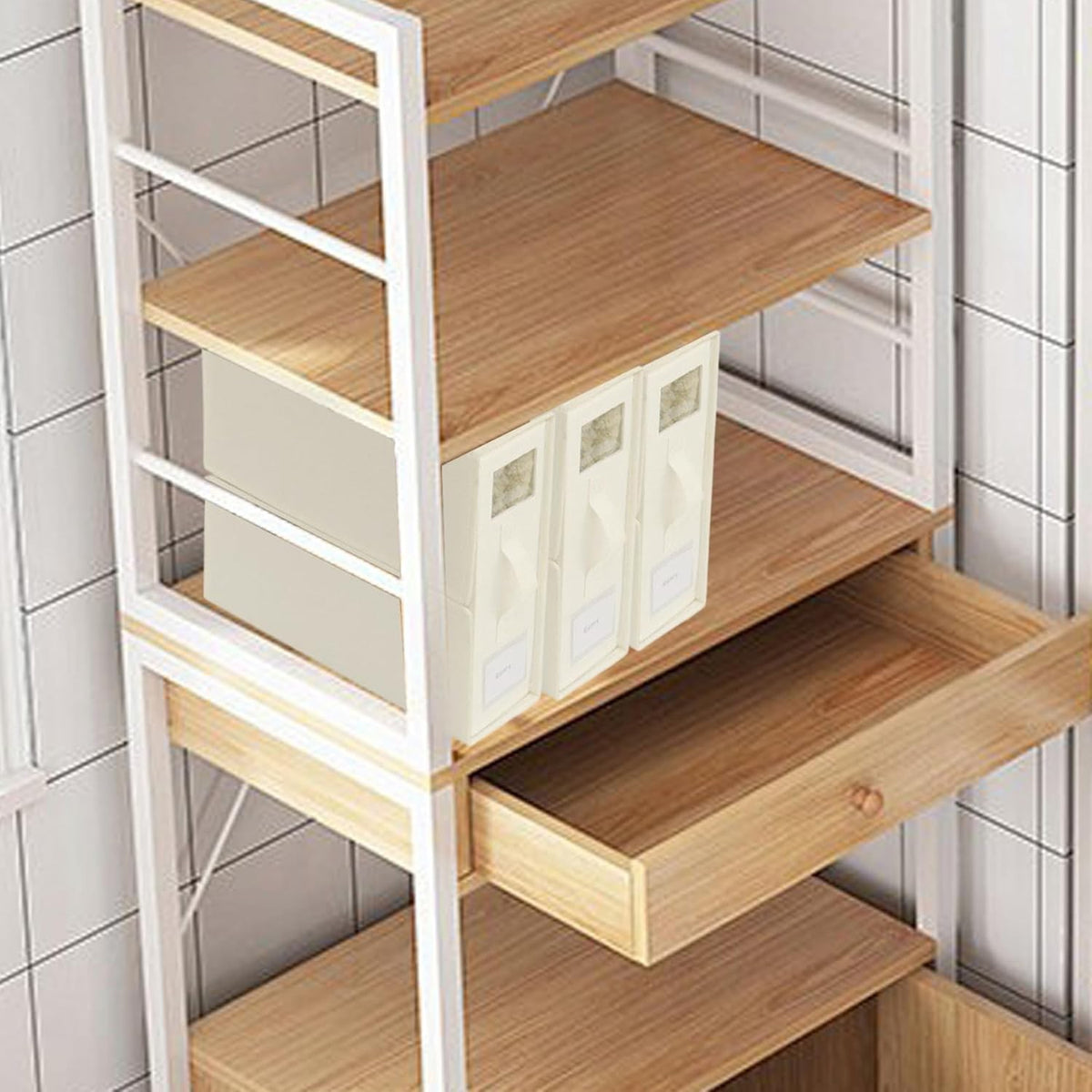Cutie Depozitare Lenjerii de Pat, Organizator Pliabil cu Fereastra Vizibila, Fermoar si Velcro, Panza Oxford si PP, 18 Litri, 38x33x12 cm, Alb Ivoir