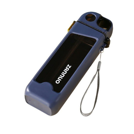 Sticla de Apa pentru Sport cu Pai si Capac, Sistem de Blocare Anti-Scurgere si Snur de Transport, Policarbonat, 350 ml, Albastru