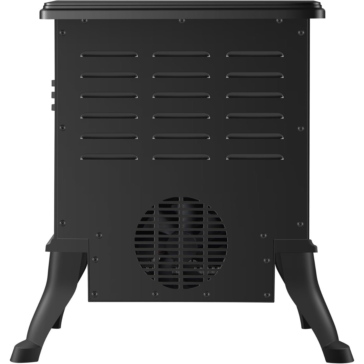 Semineu Electric cu Efect Flacara 3D, Incalzire Ceramica PTC si Termostat Reglabil, Plastic Ignifug, 1500W, 38 x 23 x 45 cm, Negru