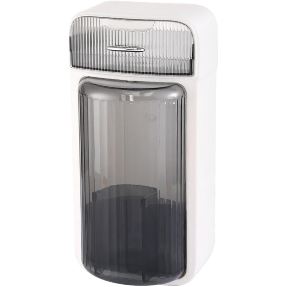 Organizator Cosmetice si Baie Rotativ 360 Grade, Suport Machiaj cu 4 Compartimente si 1 Sertar, Plastic PP si PET, 27.5 x 16 x 11 cm, Alb/Negru
