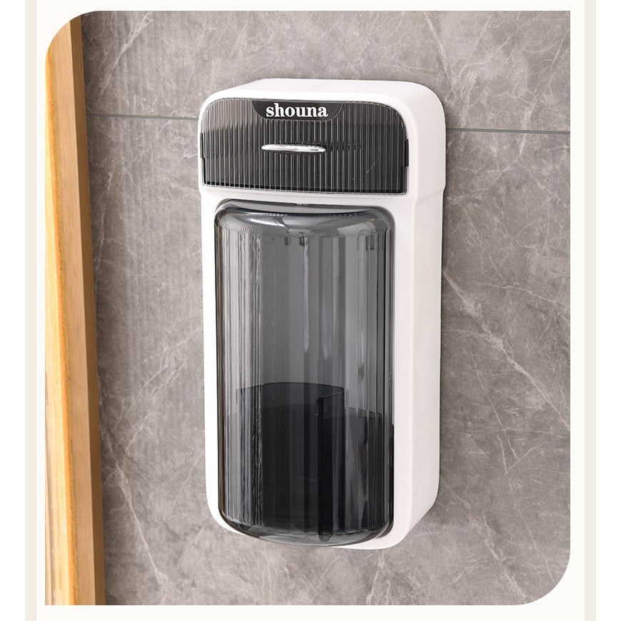 Organizator Cosmetice si Baie Rotativ 360 Grade, Suport Machiaj cu 4 Compartimente si 1 Sertar, Plastic PP si PET, 27.5 x 16 x 11 cm, Alb/Negru