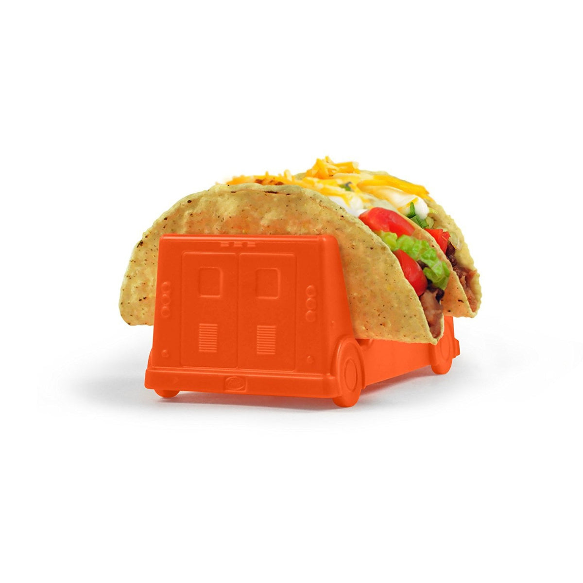 Suport Taco și Tortilla, Model Autobuz Jucăuș, Material PP fără BPA, Compatibil Mașina de Spălat Vase, 14 x 7.5 x 6.5 cm, Roșu