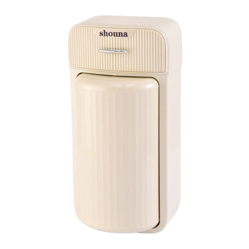 Organizator Cosmetice Si Baie Rotativ 360 Grade, Suport Machiaj Cu 4 Compartimente Si 1 Sertar, Plastic PP Si PET, 27.5 x 16 x 11 cm, Crem
