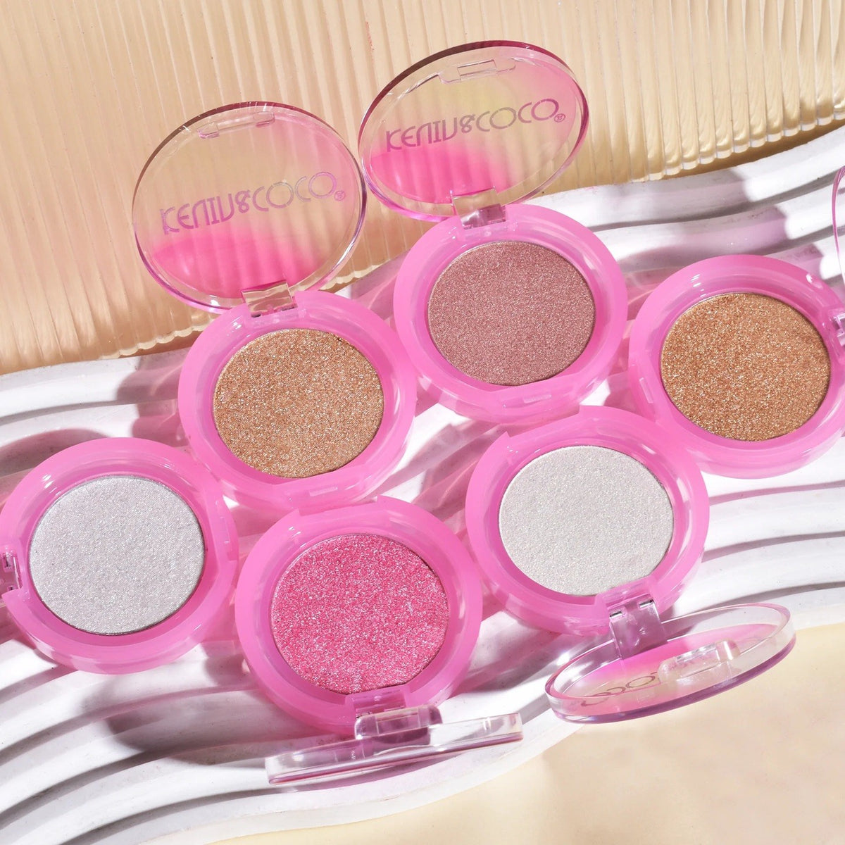 Kevin&Coco Set 2 Iluminatoare Santa's Blush Magical Glow, Pudra Compacta Multidimensionala, Roz Sampanie, Varianta A