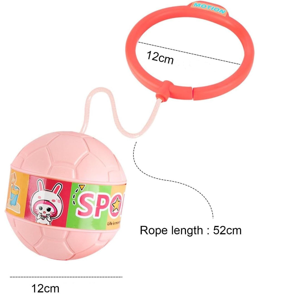 Minge Pentru Sarit Tip Coarda Hula Hoop, Jucarie Interactiva Cu Functie Iluminat LED Si Coordonare Motorie, Plastic Si Cauciuc, 4-6 Ani, Roz