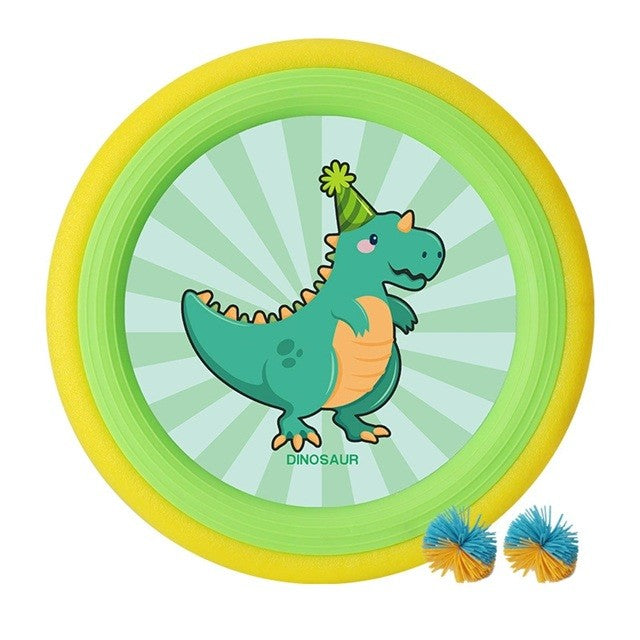 Fippy Set Interactiv Frisbee pentru Copii, Joc de Exterior cu 2 Palete Elastice si 4 Mingi, ABS si Panza, Diametru 30 cm, Multicolor
