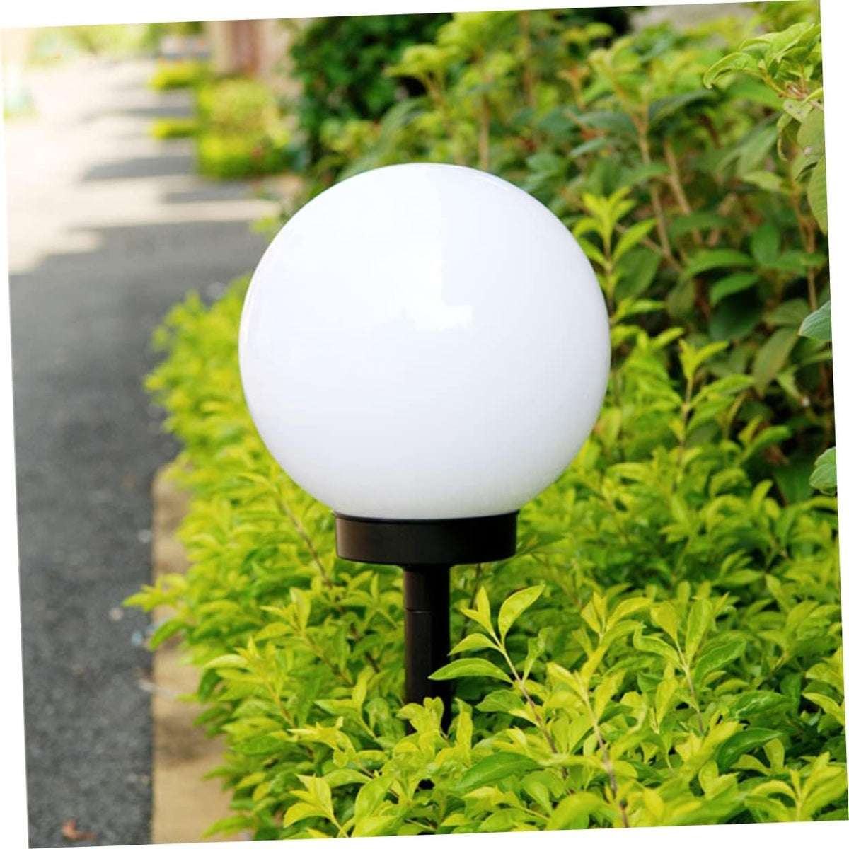 Set 2 Lampi Solare LED de Gradina, Tip Glob Sferic, Iluminat Exterior Automat, Rezistente la Intemperii, Lumina Alb Rece, Diametru 10 cm, 2 Bucati