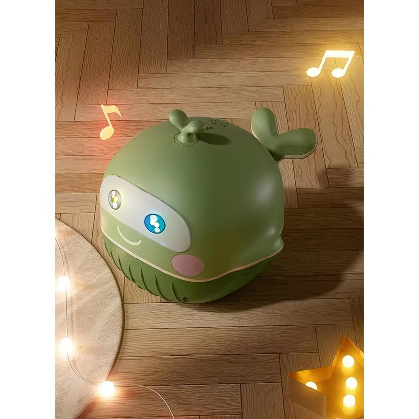 Olita 2in1 Pentru Copii, Model Balena cu Reductor WC, Muzica si Lumini, Perna PU Moale si Recipient Detasabil, Plastic, 36 x 41 x 20 cm, Verde