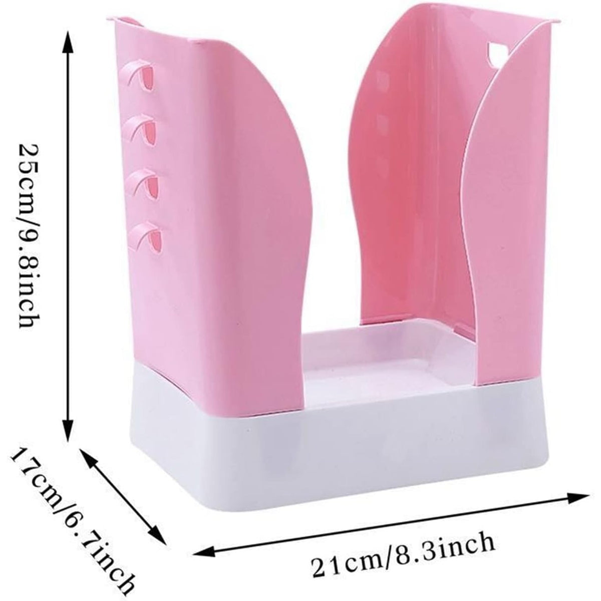 Cos de Gunoi Extensibil, Recipient Pliabil si Reglabil pentru Bucatarie, Baie sau Birou, Material Plastic Rezistent, 21x25x17 cm, Roz/Alb