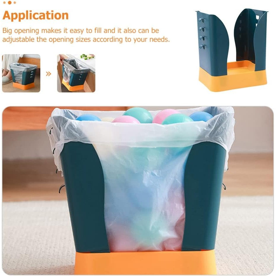 Cos de Gunoi Extensibil si Pliabil, Recipient Reglabil pentru Bucatarie, Baie sau Birou, Plastic Rezistent, 21x25x17 cm, Albastru/Galben