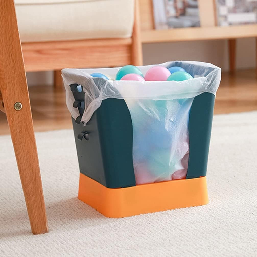 Cos de Gunoi Extensibil si Pliabil, Recipient Reglabil pentru Bucatarie, Baie sau Birou, Plastic Rezistent, 21x25x17 cm, Albastru/Galben