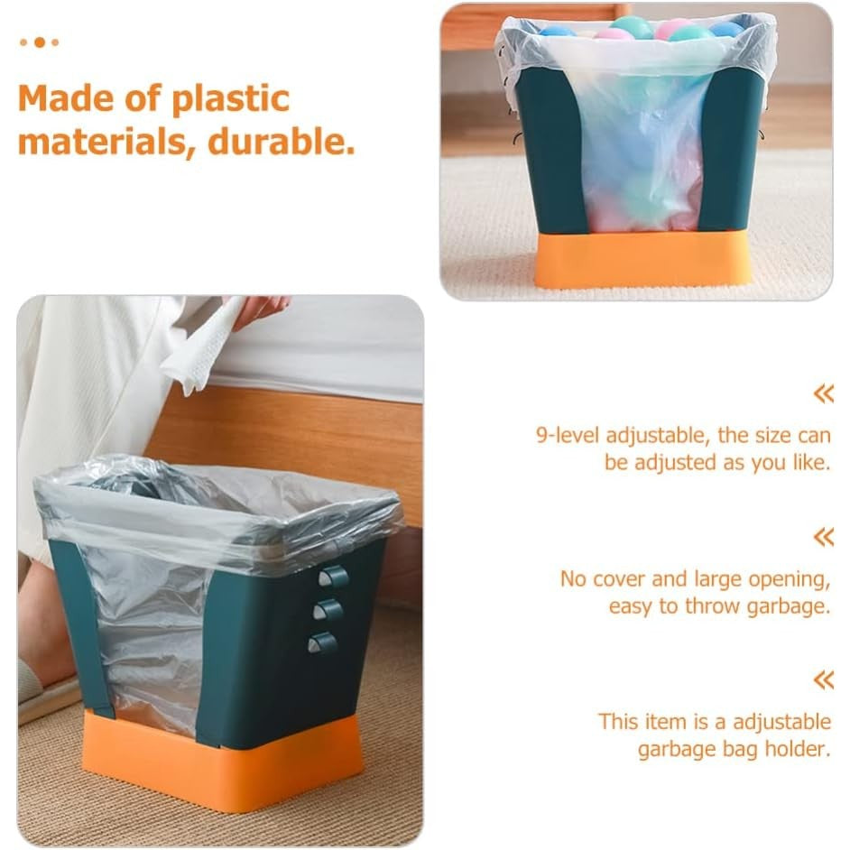 Cos de Gunoi Extensibil si Pliabil, Recipient Reglabil pentru Bucatarie, Baie sau Birou, Plastic Rezistent, 21x25x17 cm, Albastru/Galben