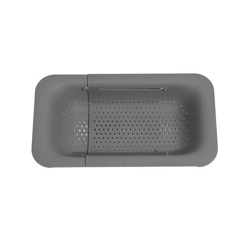 Cos Scurgere Chiuveta Bucatarie, Suport Telescopic Ajustabil pentru Fructe si Legume, Plastic PP Rezistent, 36-49 cm, Gri