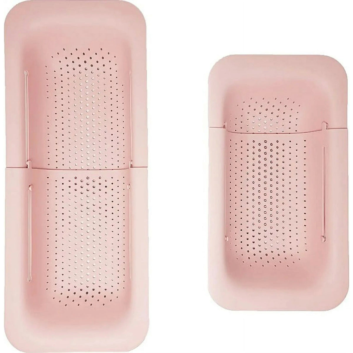 Cos Telescopic pentru Scurgere Chiuveta Bucatarie, Organizator Reglabil Legume si Fructe, Plastic PP, 36-49 cm, Roz