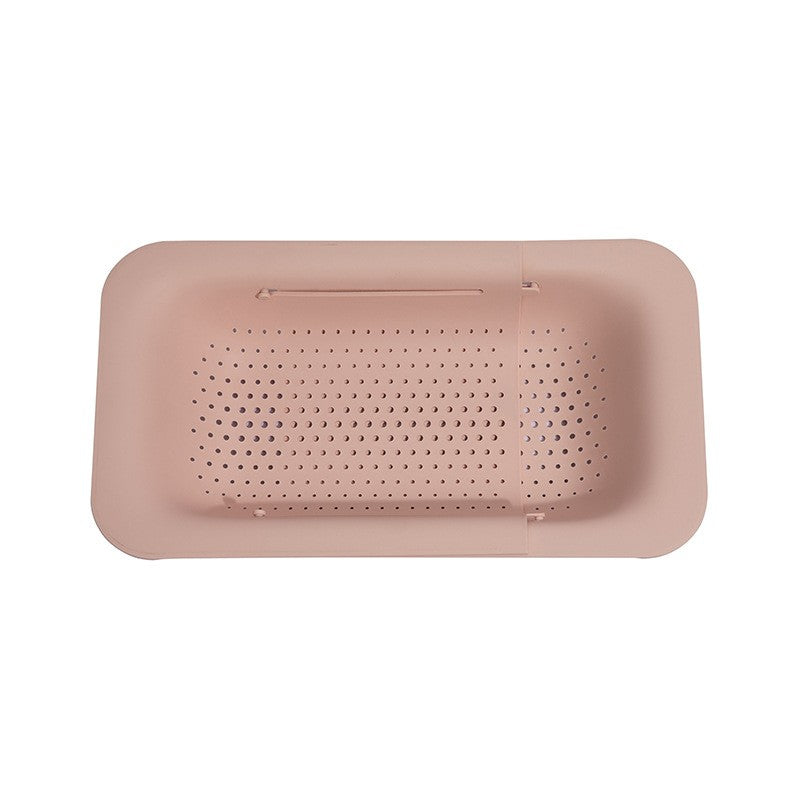 Cos Telescopic pentru Scurgere Chiuveta Bucatarie, Organizator Reglabil Legume si Fructe, Plastic PP, 36-49 cm, Roz