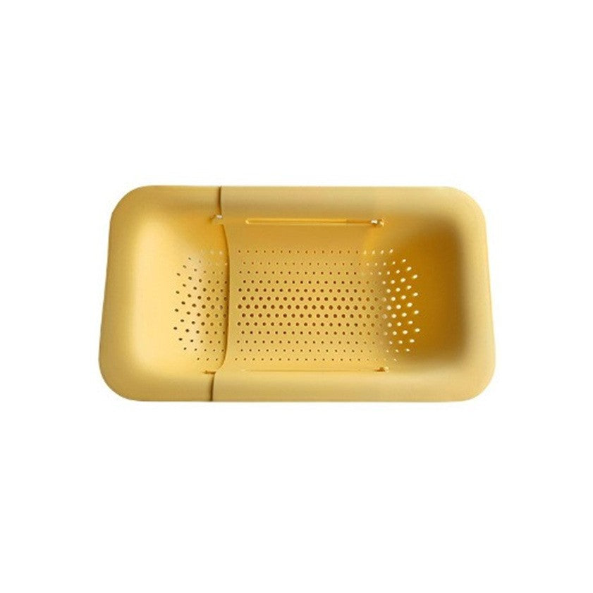 Cos pentru Scurgere Chiuveta de Bucatarie, Suport Telescopic Reglabil pentru Legume si Fructe, Polipropilena, 36-49 cm, Galben