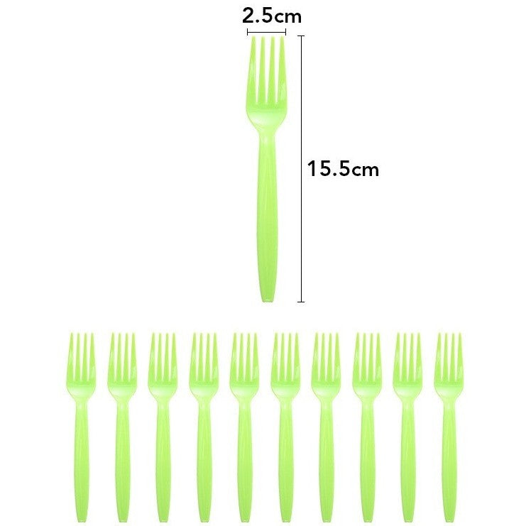 Set 10 Furculite Unica Folosinta Dino Park, Tacamuri Tematice Petrecere Copii, Plastic PE Rezistent, Multicolor, 15.5 x 2.5 cm
