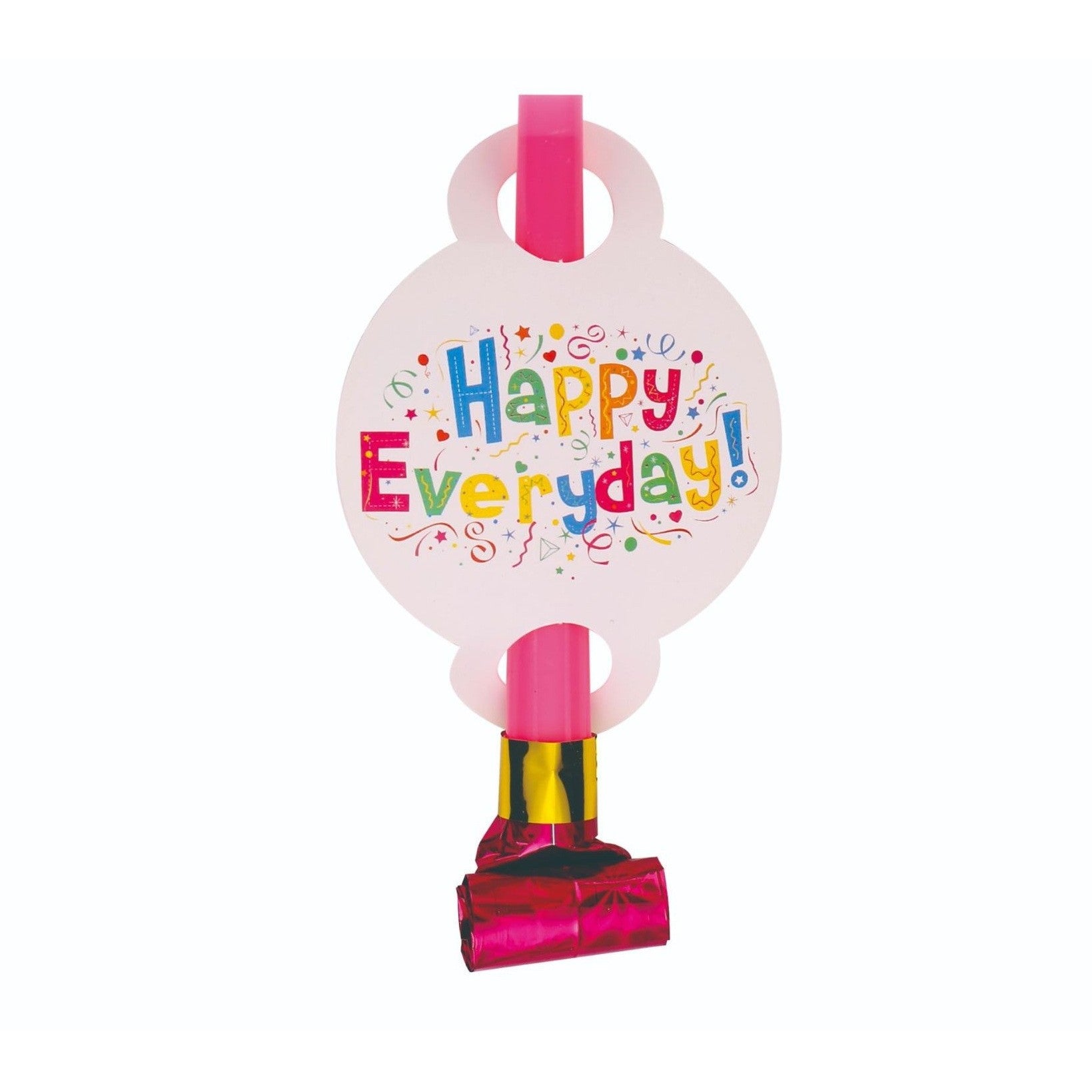 Happy Everyday Set 6 Suflatori pentru Petrecere, Accesorii Aniversare Copii si Adulti, Carton si Plastic, 20 x 17 cm, Multicolor