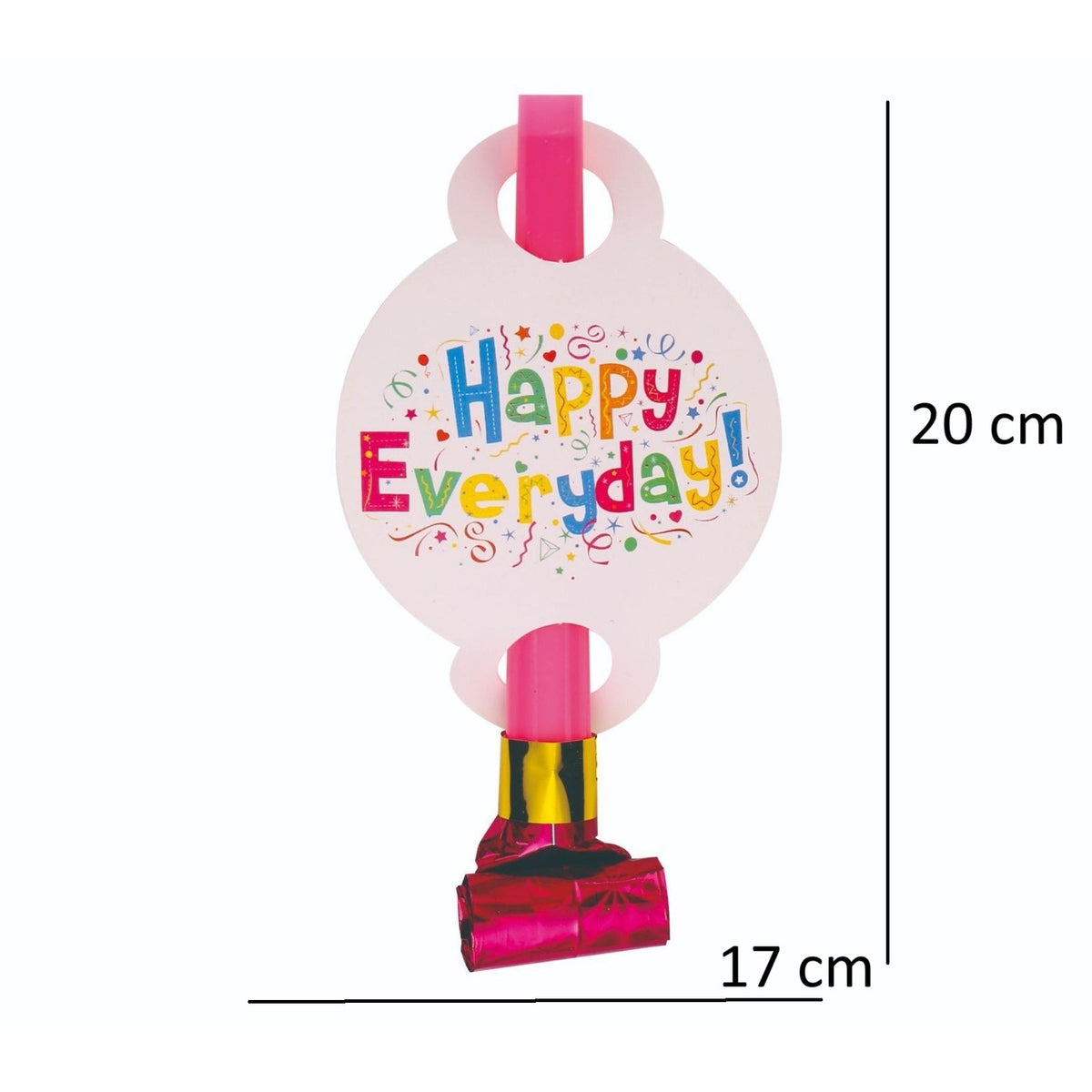 Happy Everyday Set 6 Suflatori pentru Petrecere, Accesorii Aniversare Copii si Adulti, Carton si Plastic, 20 x 17 cm, Multicolor