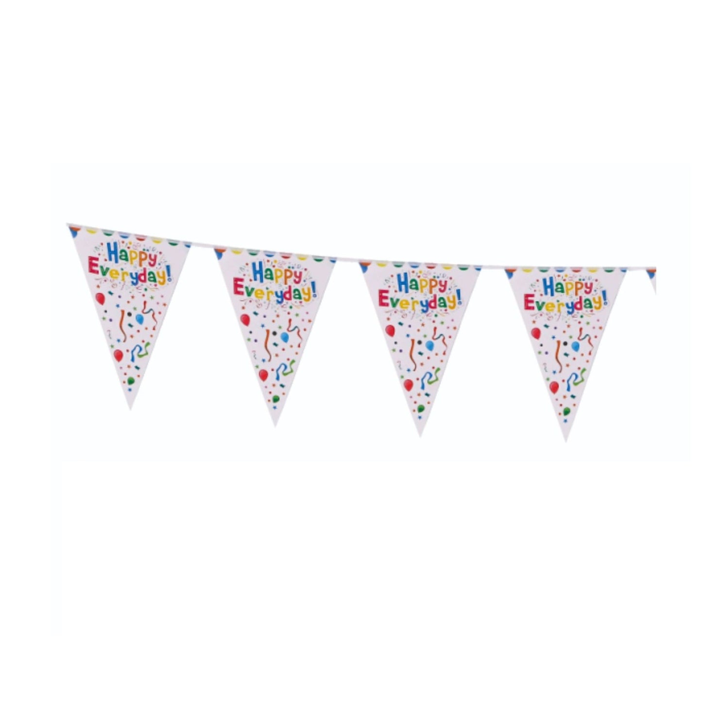 Banner Happy Birthday Happy Everyday, Ghirlanda Stegulete Aniversare, Hartie, Multicolor, 10 Bucati, 33 x 24 cm