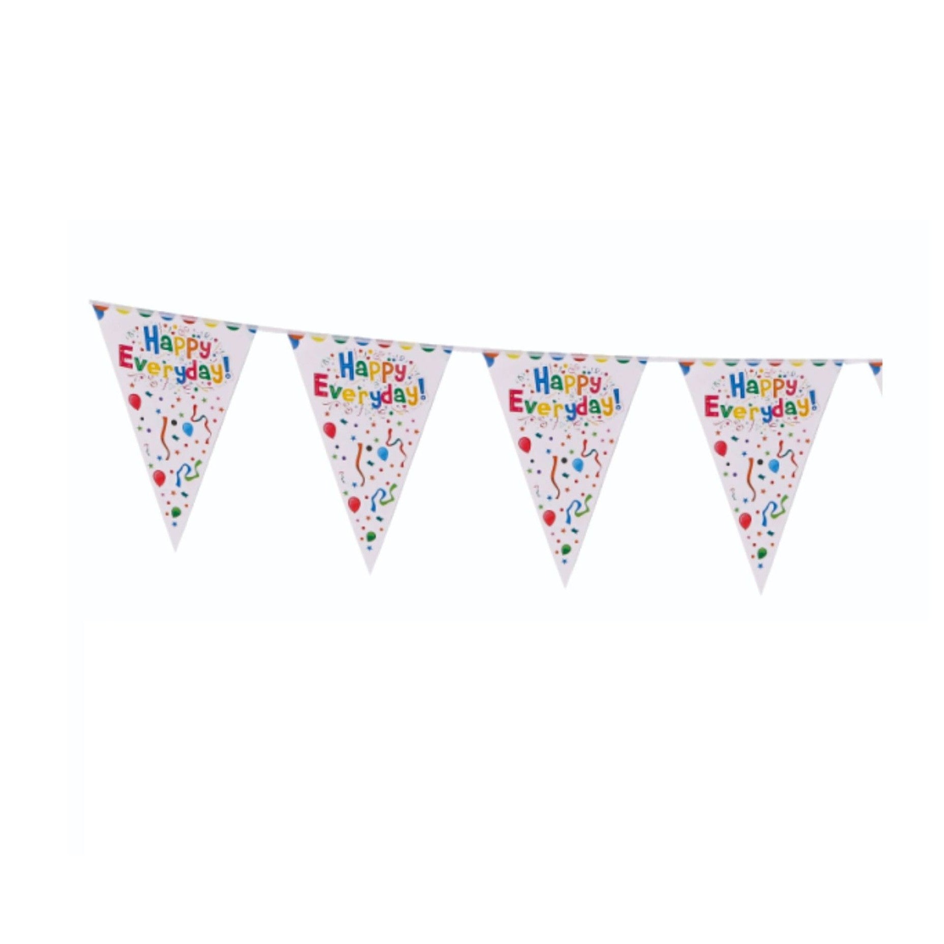Banner Happy Birthday Happy Everyday, Ghirlanda Stegulete Aniversare, Hartie, Multicolor, 10 Bucati, 33 x 24 cm