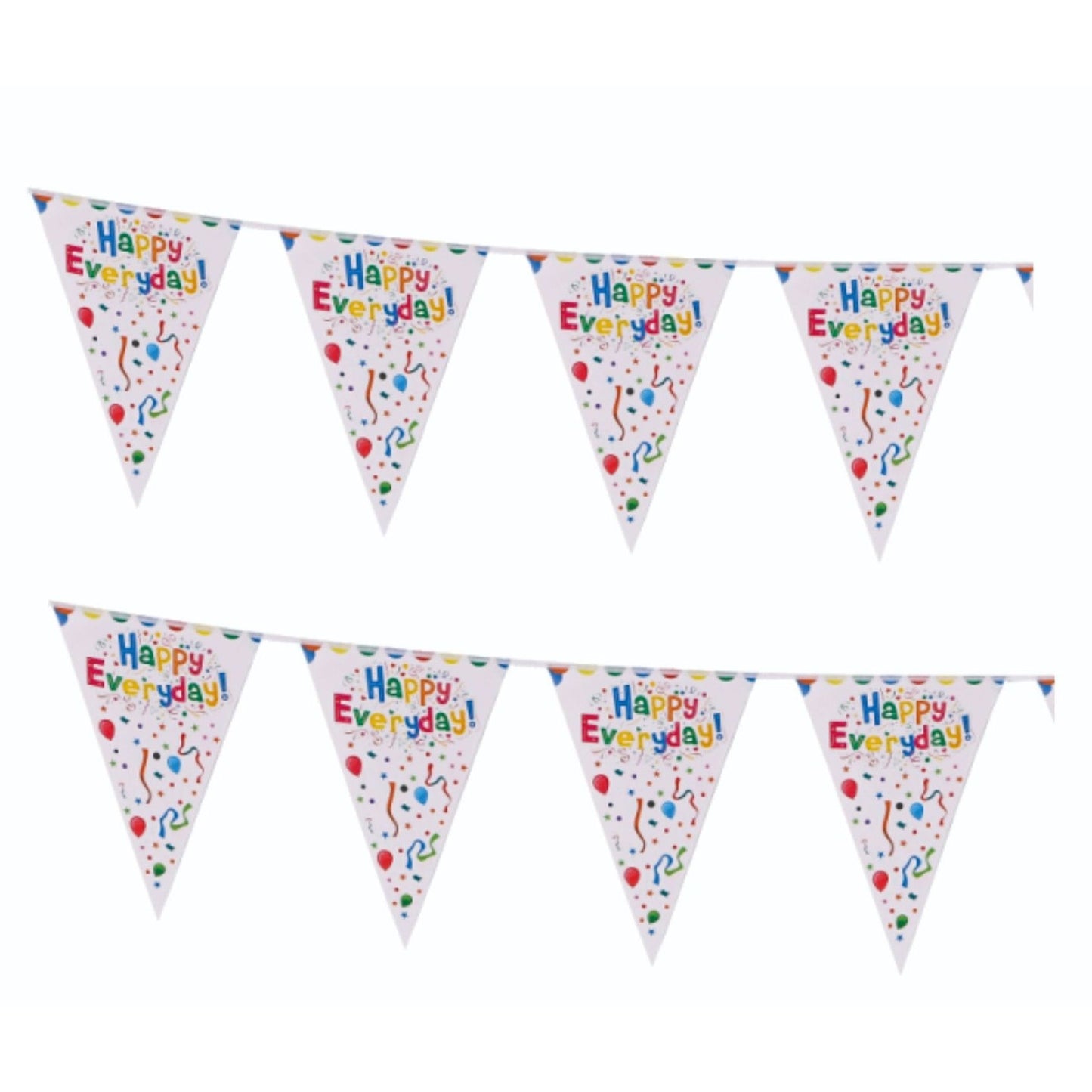 Banner Happy Birthday Happy Everyday, Ghirlanda Stegulete Aniversare, Hartie, Multicolor, 10 Bucati, 33 x 24 cm
