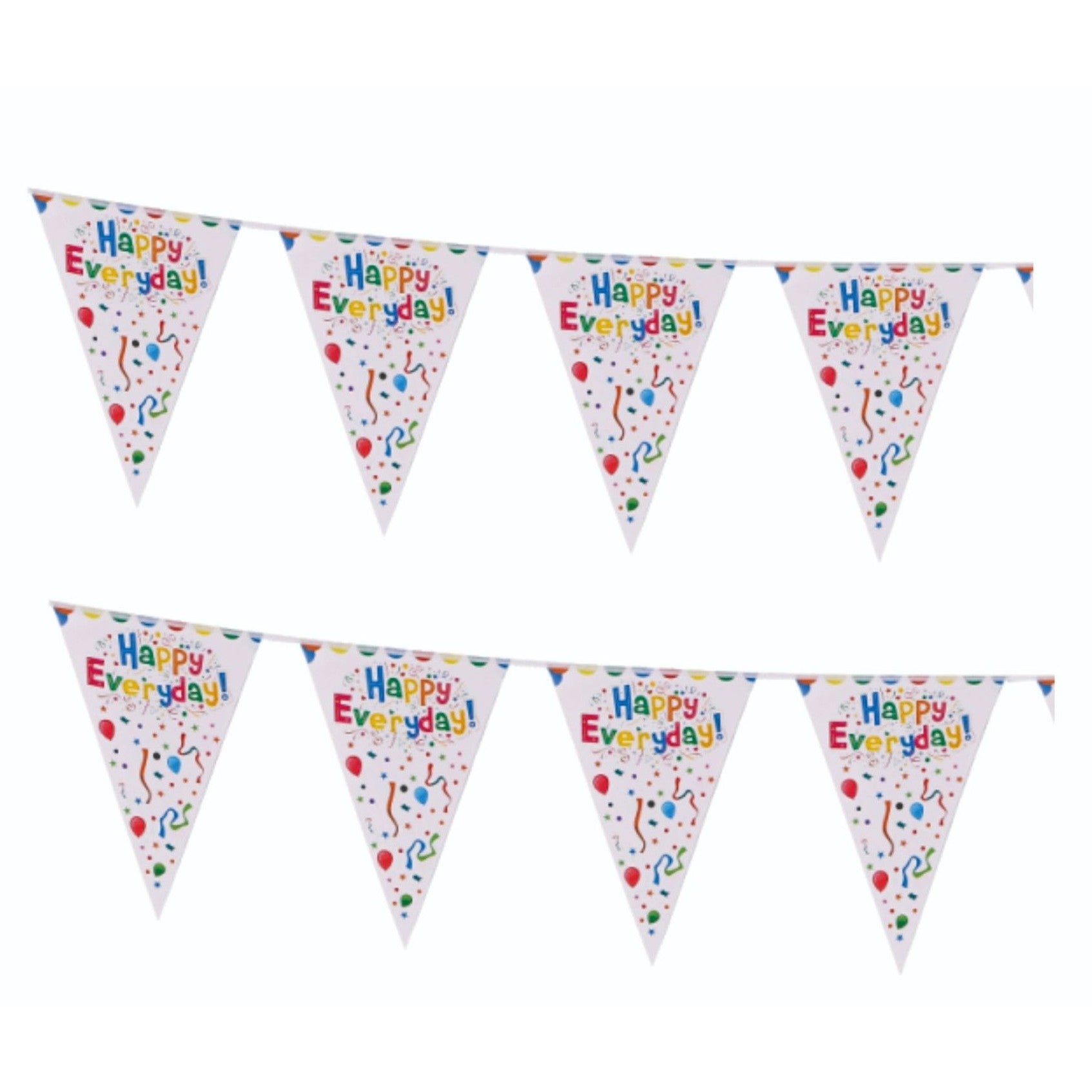 Banner Happy Birthday Happy Everyday, Ghirlanda Stegulete Aniversare, Hartie, Multicolor, 10 Bucati, 33 x 24 cm