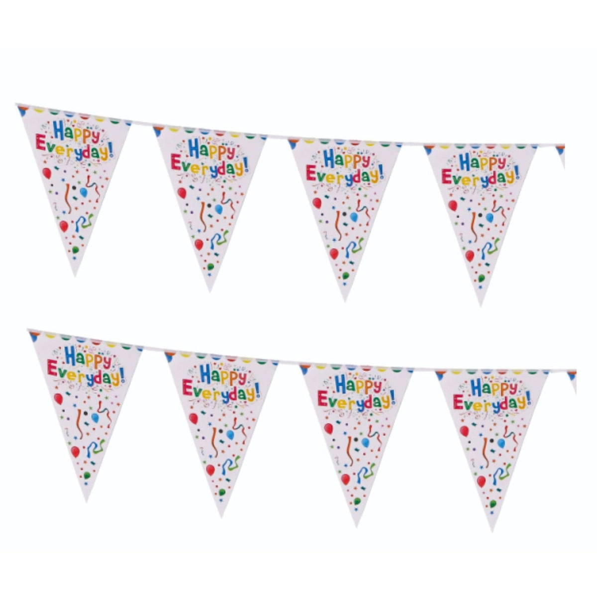 Banner Happy Birthday Happy Everyday, Ghirlanda Stegulete Aniversare, Hartie, Multicolor, 10 Bucati, 33 x 24 cm