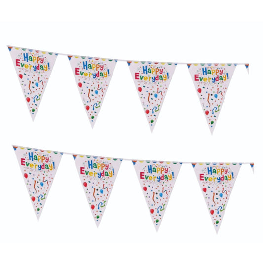 Banner Happy Birthday Happy Everyday, Ghirlanda Stegulete Aniversare, Hartie, Multicolor, 10 Bucati, 33 x 24 cm