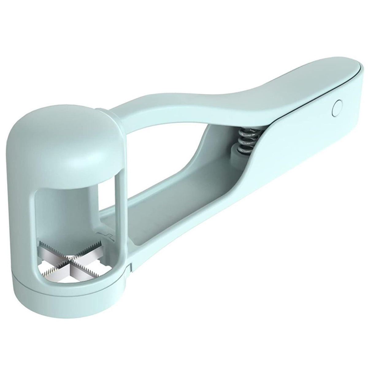 Tăietor de Struguri Manual, Dispozitiv pentru Feliat Fructe Mici cu Lame din Oțel Inoxidabil și Mâner Ergonomic, Plastic, 16.5x5.5 cm, Albastru Deschis