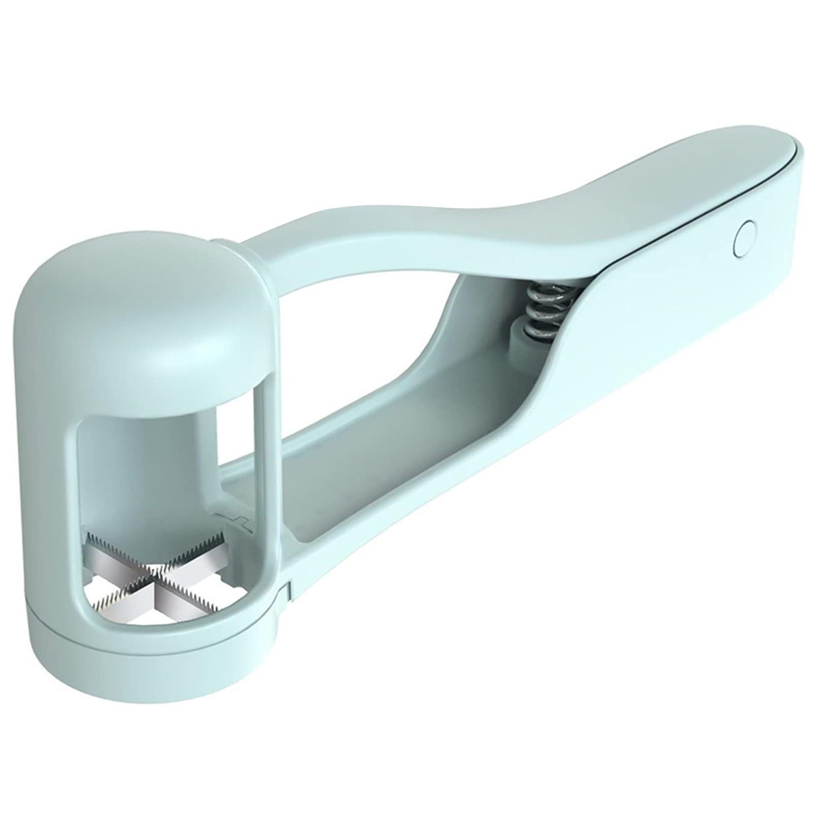 Tăietor de Struguri Manual, Dispozitiv pentru Feliat Fructe Mici cu Lame din Oțel Inoxidabil și Mâner Ergonomic, Plastic, 16.5x5.5 cm, Albastru Deschis