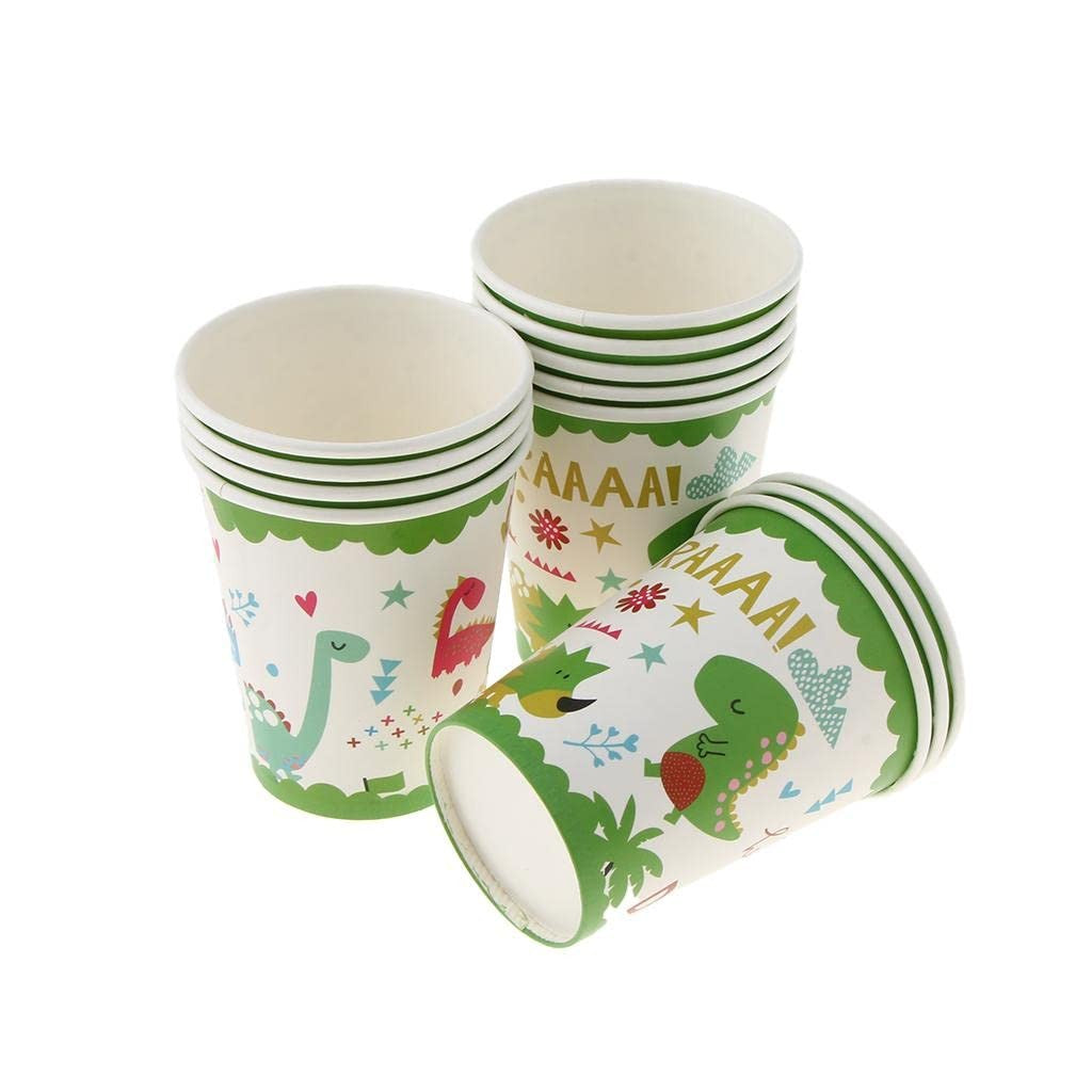 Set 10 Pahare Petrecere Dino Park, Design Tematic Dinozauri, Carton Ecologic, 8.5 x 7 x 5 cm, Multicolor