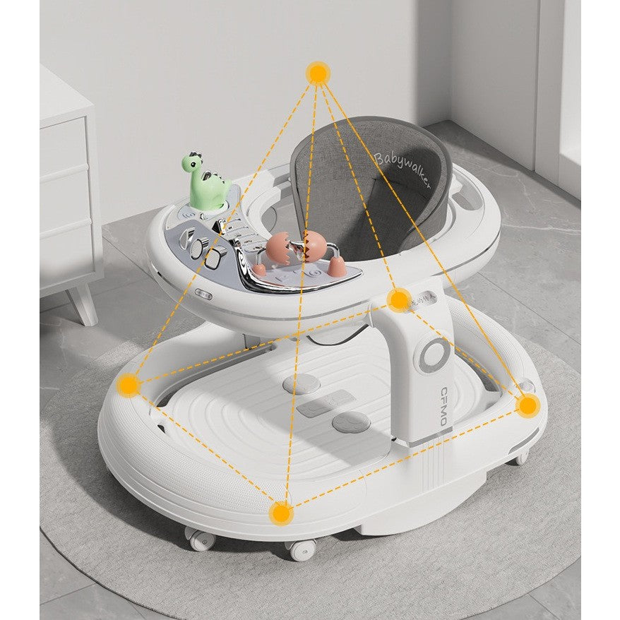 Premergator 4 In 1, Antemergator, Balansoar Si Scaun Masa, Functie Muzicala, Inaltime Reglabila, Sistem Antirasturnare, Material ABS, Greutate Maxima 25 kg, +6 Luni, Alb