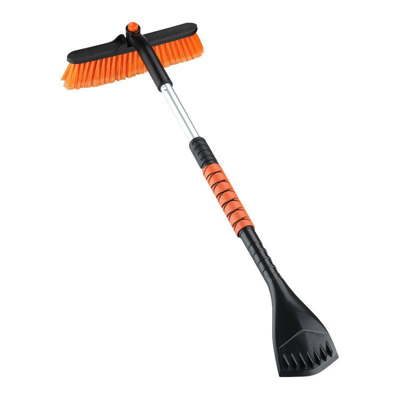 Perie de Zapada cu Racleta pentru Masina, Cap Rotativ si Telescopic, Maner Antiderapant, Aluminiu si Plastic, Portocaliu