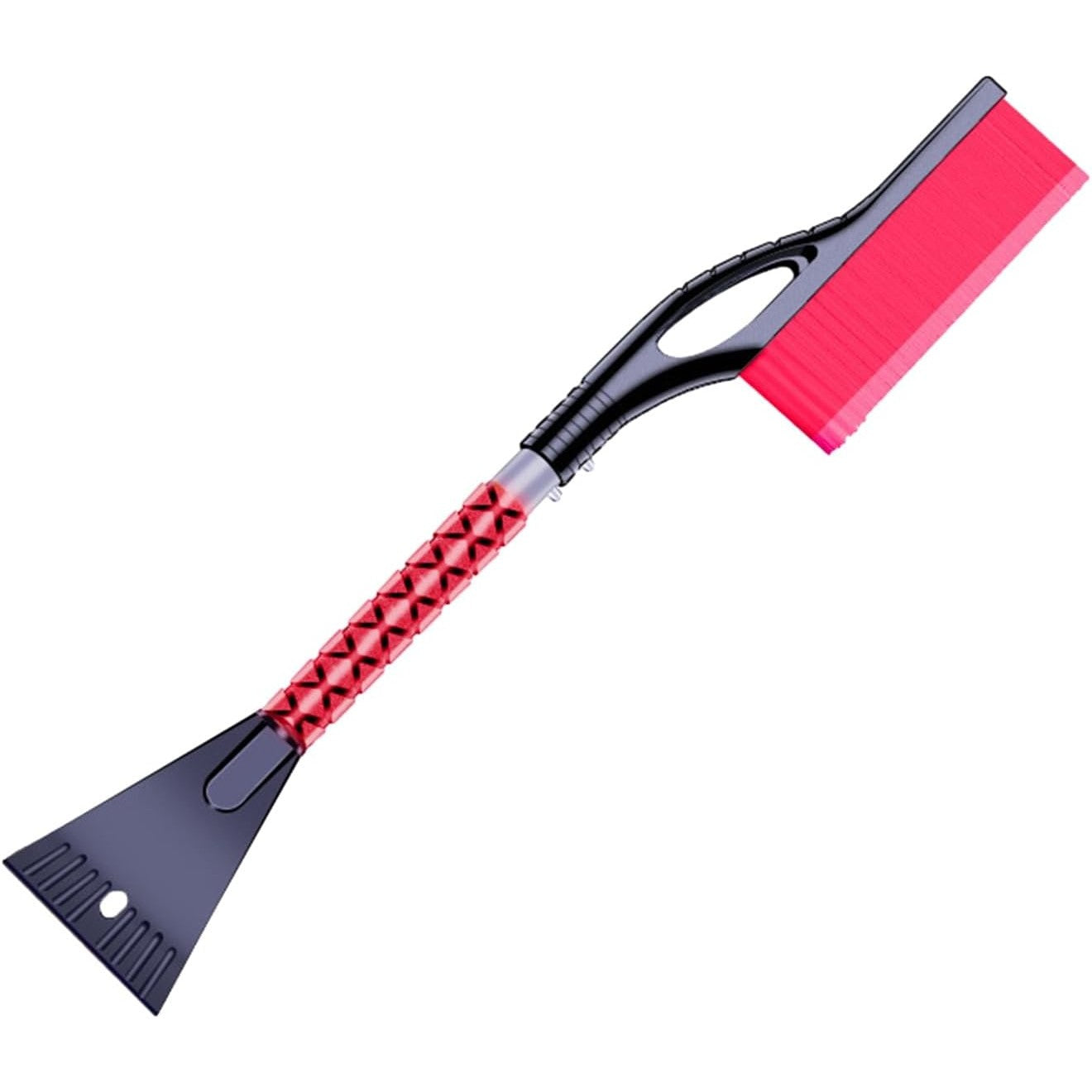 Perie de Zapada cu Racleta pentru Masina, Design Multifunctional si Demontabil, Maner Antiderapant, Aluminiu si Plastic, 68x24x11.1 cm, Rosu