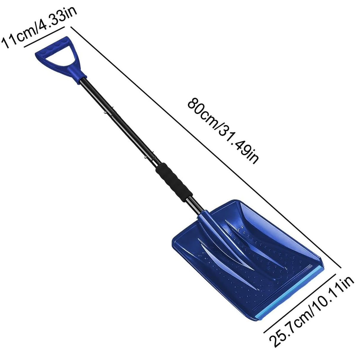 Lopata de Zapada Multifunctionala, Maner Demontabil si Antiderapant, Aluminiu si Plastic, 80x11x25.7 cm, Albastra