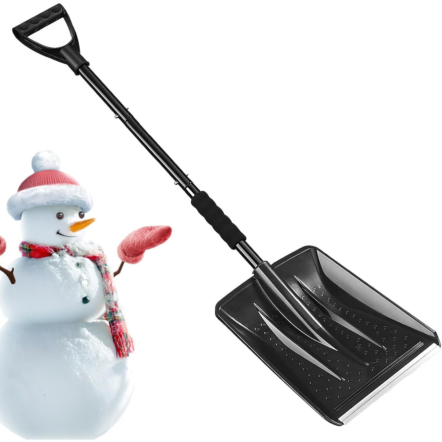 Lopata de Zapada Multifunctionala, Deszapezire Masina si Curte, Maner Antiderapant Telescopic si Demontabil, Aluminiu si Plastic, 80x11x25.7 cm, Neagra
