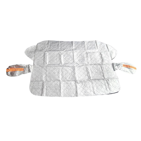 Husa Protectie Parbriz Auto, Prelata Anti-Inghet si Parasolar, Protectie Zapada si Soare, Material Termic Reflectorizant, 150 x 110 cm, Argintiu