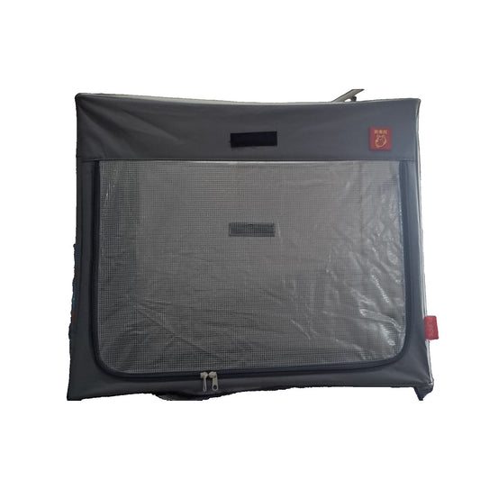 Cușcă de Uscare pentru Animale de Companie, Cutie Textilă Portabilă cu Fereastră Transparentă și Fermoar Bidirecțional, Material Textil Rezistent, 62 x 40 x 50 cm, Gri Închis