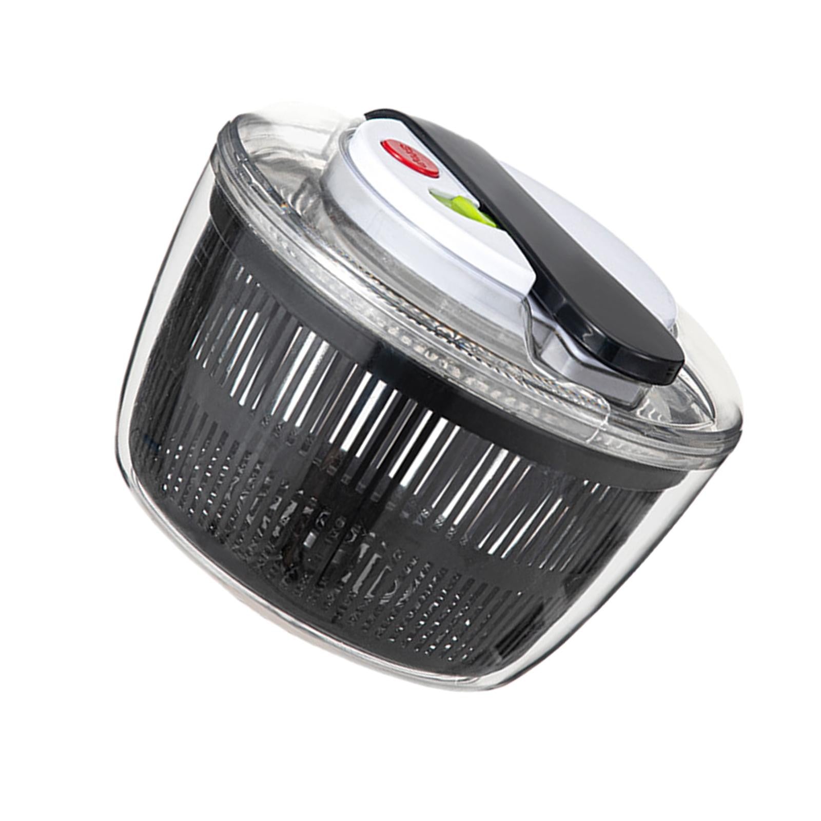 Uscator Manual pentru Salata si Verdeturi, Centrifuga Legume cu Buton Stop si Filtru Apa, Polipropilena si ABS, Capacitate 3L, 16x15x21 cm, Negru