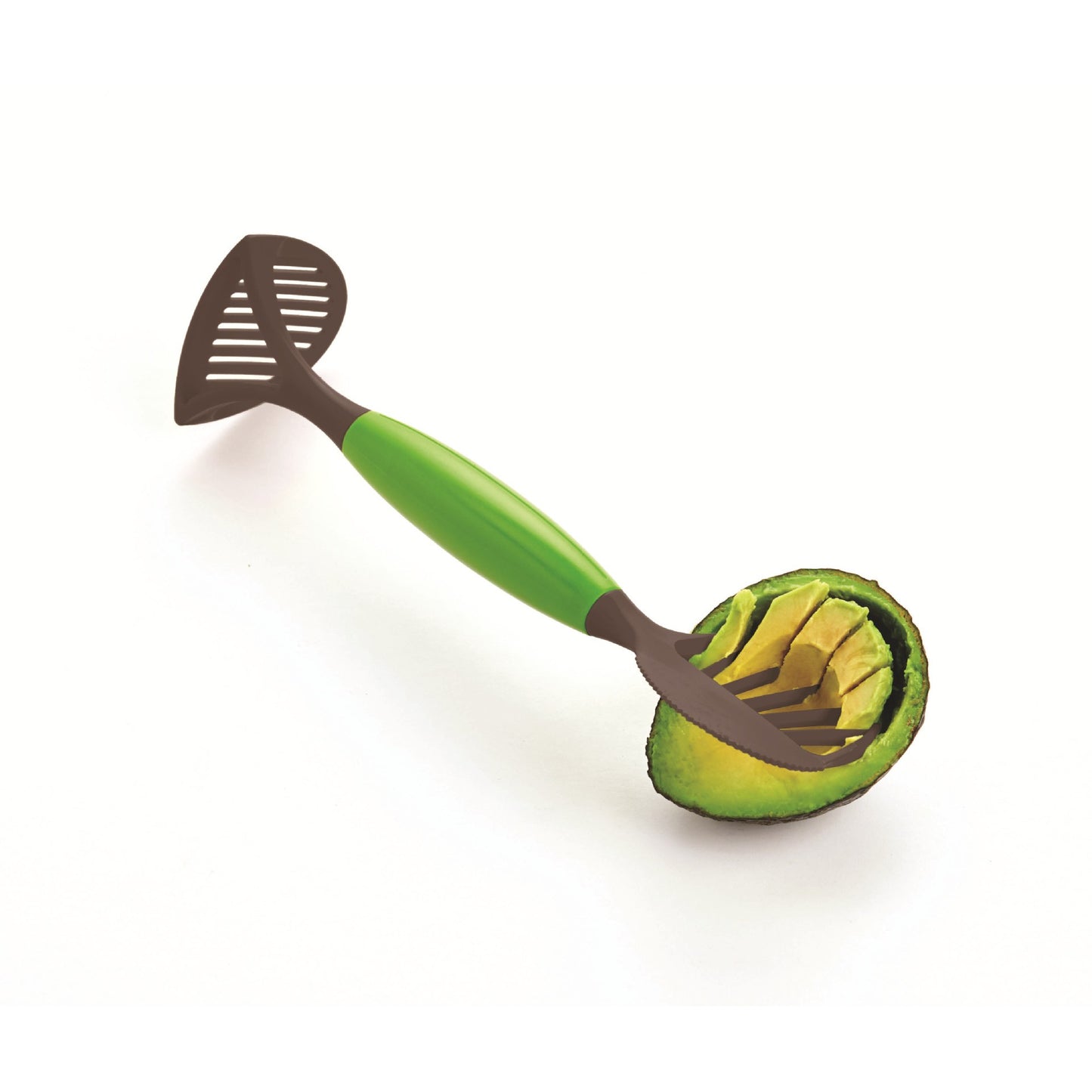Feliator Multifunctional pentru Avocado, Instrument pentru Taiere Cubulete si Pasare, Dispozitiv Preparare Guacamole, Material ABS, 24x7x6 cm, Verde
