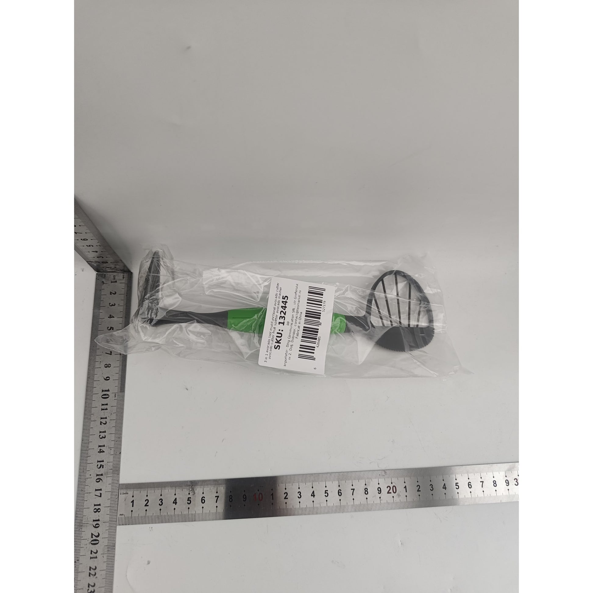 Feliator Multifunctional pentru Avocado, Instrument pentru Taiere Cubulete si Pasare, Dispozitiv Preparare Guacamole, Material ABS, 24x7x6 cm, Verde