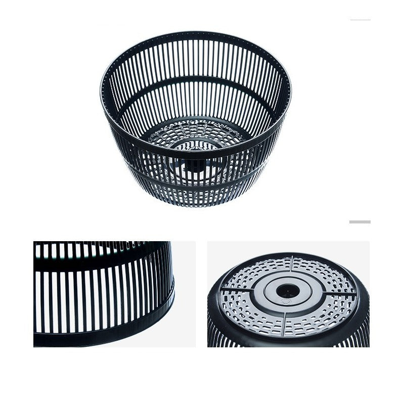 Uscator Manual pentru Salata si Verdeturi, Centrifuga Deshidratare cu Buton Stop si Sistem Parghie, Plastic ABS si PP, Capacitate 5L, 20x20x25 cm, Negru