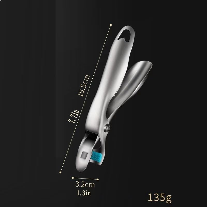 Clemă Pentru Boluri Și Vase Fierbinți, Mâner Anti-Alunecare Termorezistent, Oțel Inoxidabil Și Silicon, 19.5 x 3.2 cm, Gri