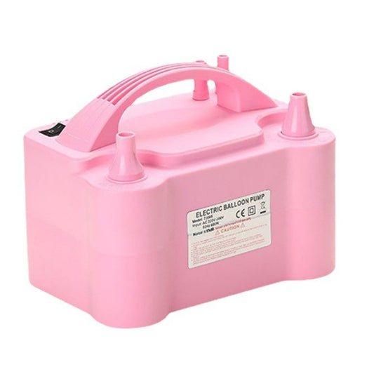 Pompă Electrică pentru Umflat Baloane, Putere 600W, 2 Capete de Umflare Simultană, Flux Aer 400L/min, Mod Continuu și cu Presiune, Plastic PP, 19.5 x 14 x 13 cm, Roz