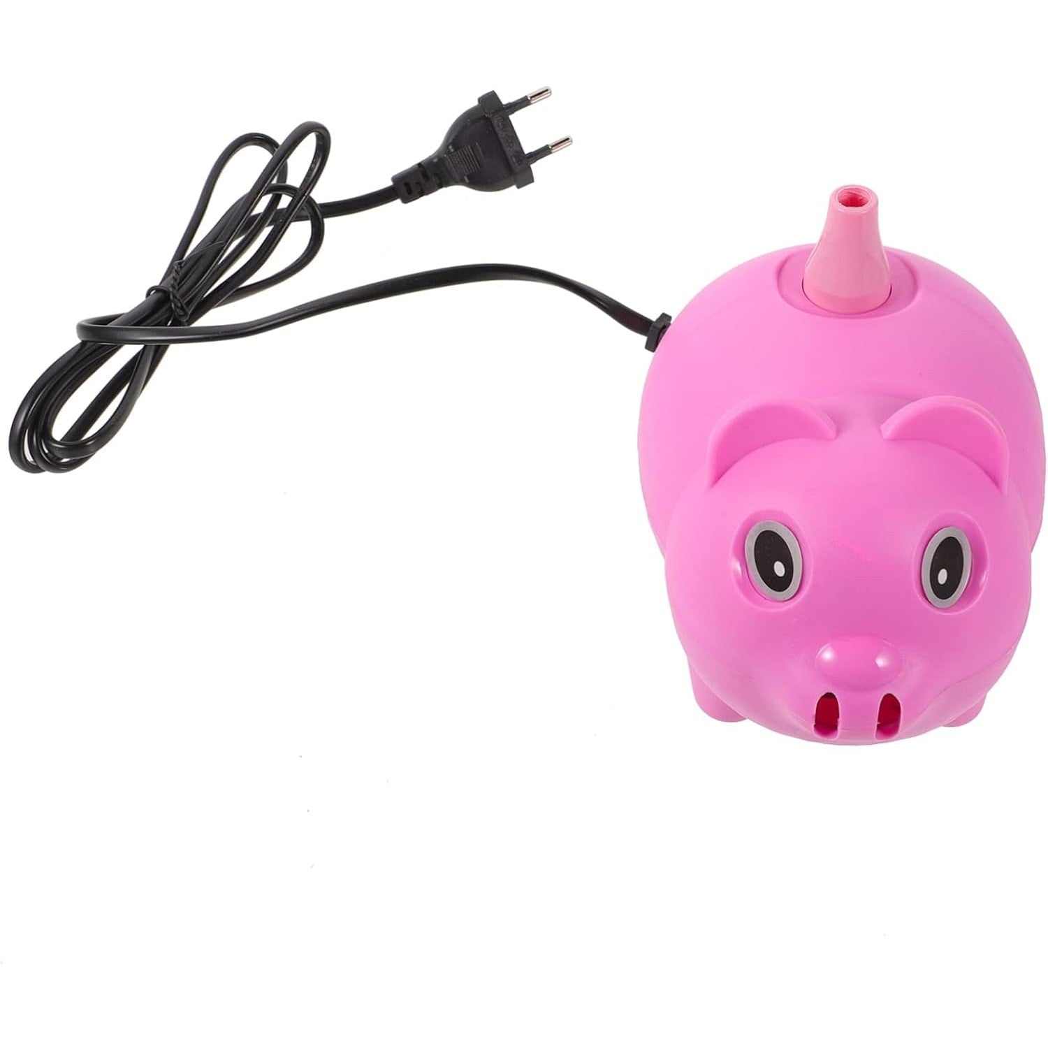 Pompă Electrică pentru Umflat Baloane, Putere 380W, Design Ergonomic Model Porc, Material Plastic PP, Roz, 15.5 x 11.3 x 13.6 cm