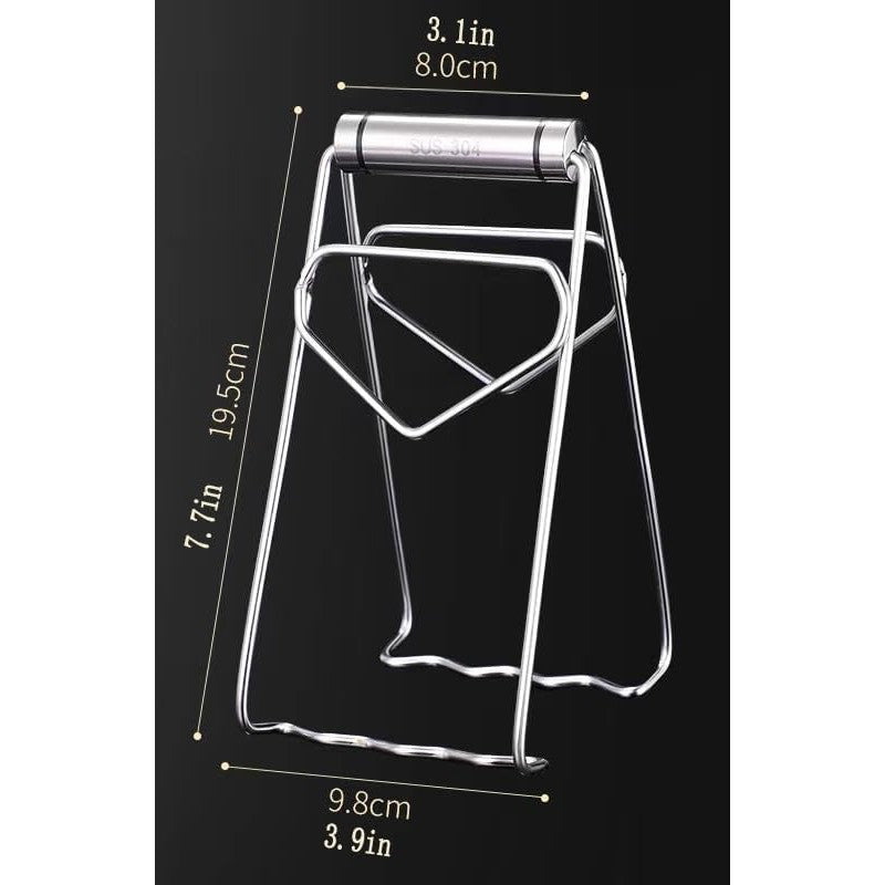 Clemă pentru Boluri și Vase, Mâner Anti-Alunecare Termorezistent, Clește pentru Oale și Tigăi, Oțel Inoxidabil, 19.5x9.8x8 cm, Gri