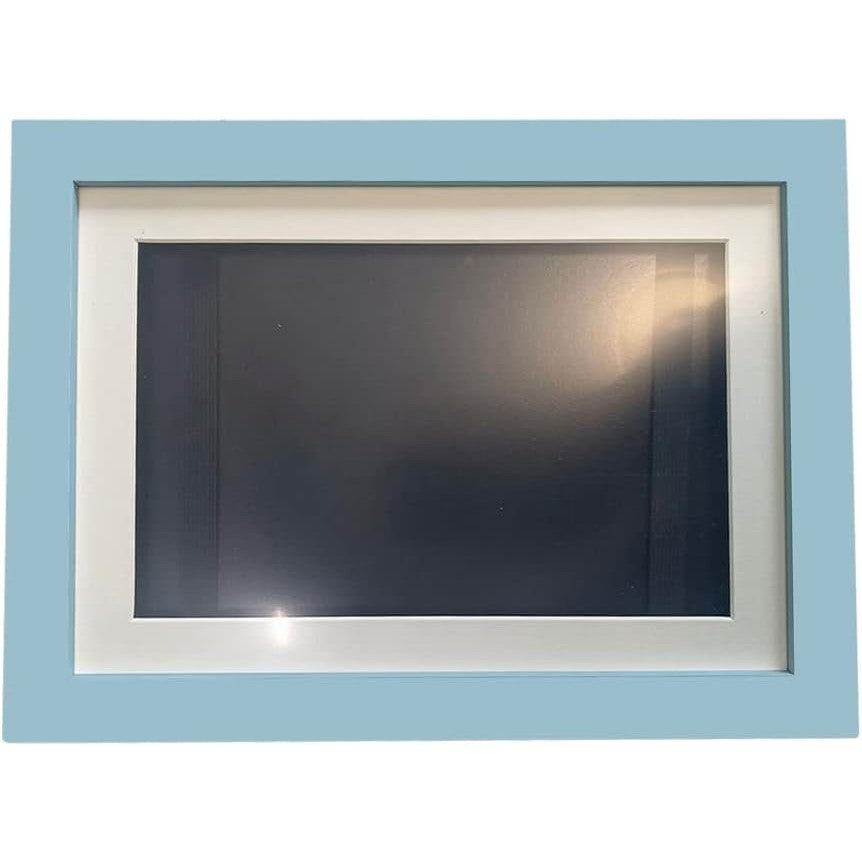 Rama Foto pentru Desene si Picturi, Spatiu Depozitare si Inchidere Magnetica, Lemn MDF cu Sticla Acrilica, Format A4, Albastru